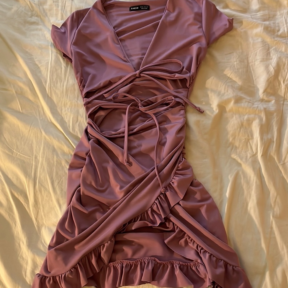 Purple double tie dress